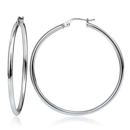 Sterling Silver 2mm High Polished Round Hoop Earrings, Choose A Size black friday deal